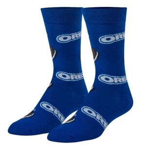 OREO Cookies NWT Unisex Crew Wild Colorful Crazy Socks Blue White OS Men’s 6-12